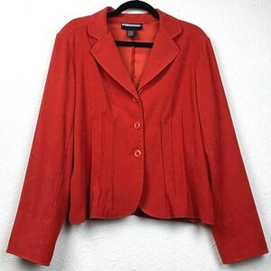 Requirements Red Blazer - 16- Button Front Tailored Stretch Jacket
